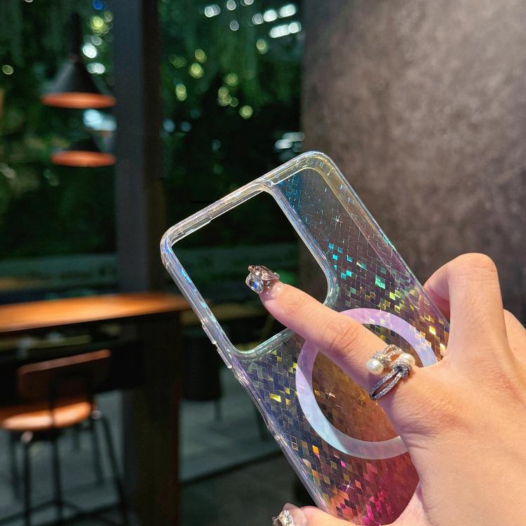 For Motorola Moto G Power 5G 2025 Glitter Color-Plated MagSafe Shockproof Phone Case - Transparent