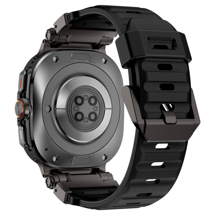 For Samsung Galaxy Watch Ultra 47mm / Ultra 2025 Explorer Metal Head Fluororubber Watch Band