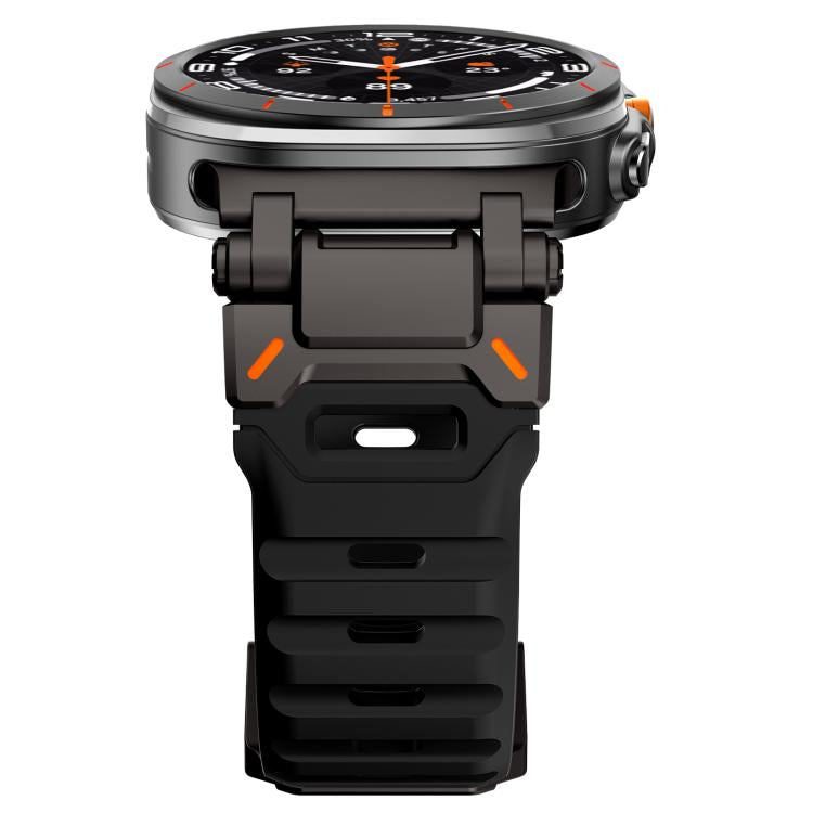 For Samsung Galaxy Watch Ultra 47mm / Ultra 2025 Explorer Metal Head Fluororubber Watch Band