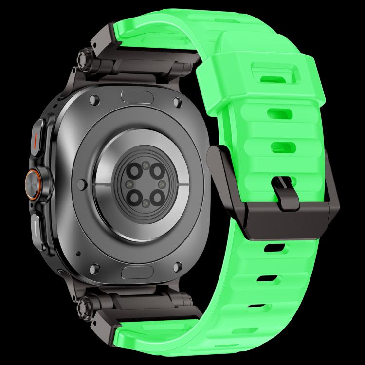 For Samsung Galaxy Watch Ultra 47mm / Ultra 2025 Explorer Metal Head Fluororubber Watch Band