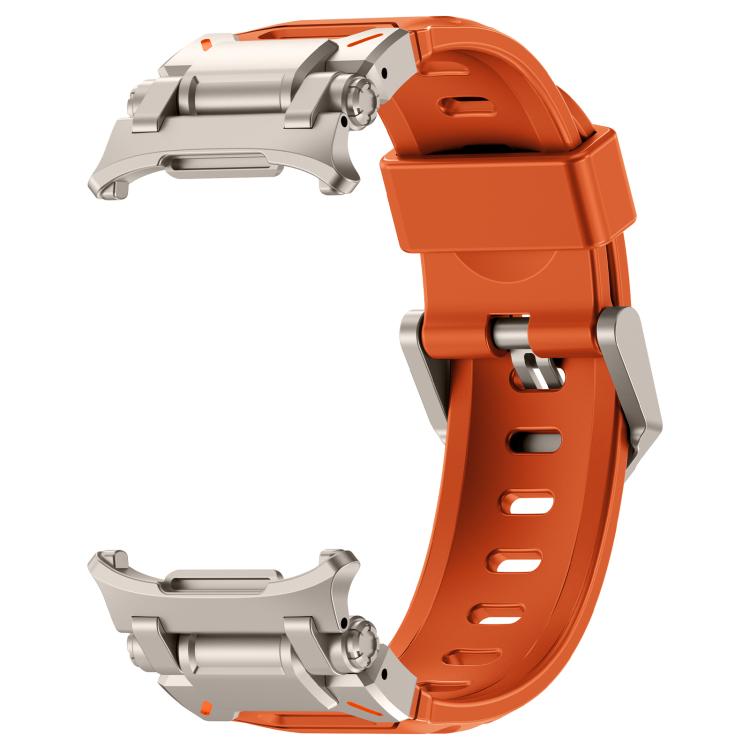 For Samsung Galaxy Watch Ultra 47mm / Ultra 2025 Explorer Metal Head Fluororubber Watch Band