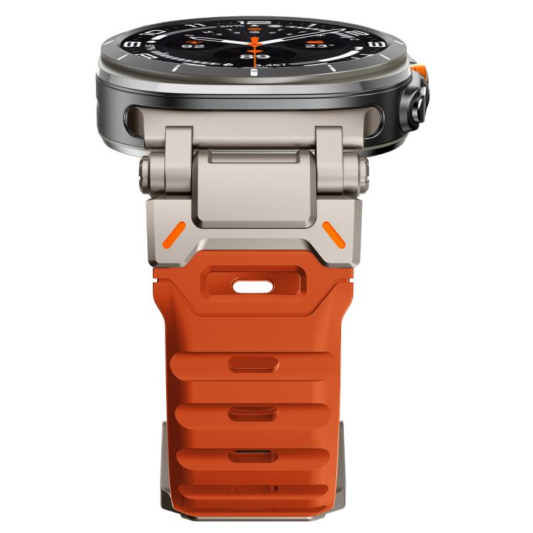 For Samsung Galaxy Watch Ultra 47mm / Ultra 2025 Explorer Metal Head Fluororubber Watch Band