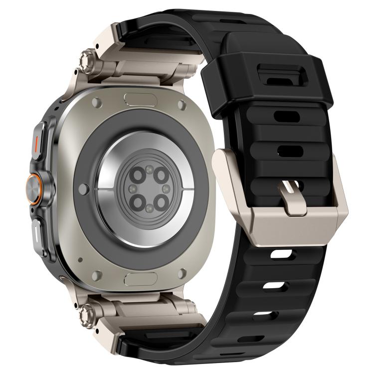 For Samsung Galaxy Watch Ultra 47mm / Ultra 2025 Explorer Metal Head Fluororubber Watch Band