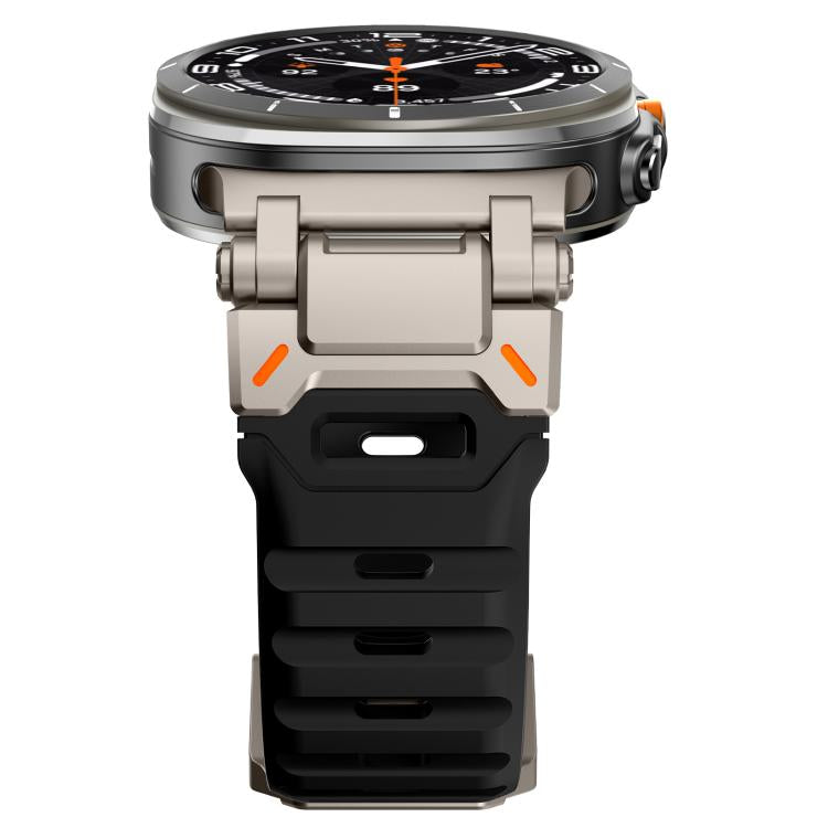 For Samsung Galaxy Watch Ultra 47mm / Ultra 2025 Explorer Metal Head Fluororubber Watch Band