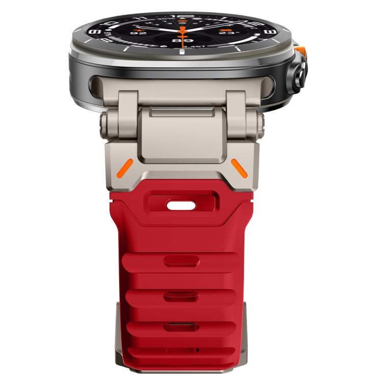 For Samsung Galaxy Watch Ultra 47mm / Ultra 2025 Explorer Metal Head Fluororubber Watch Band