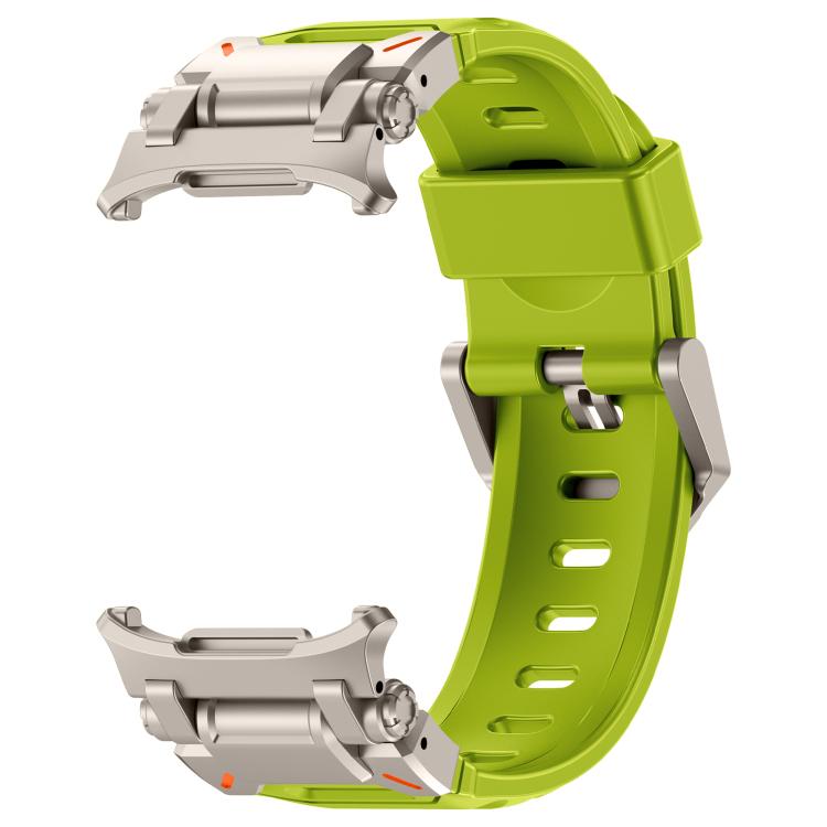 For Samsung Galaxy Watch Ultra 47mm / Ultra 2025 Explorer Metal Head Fluororubber Watch Band