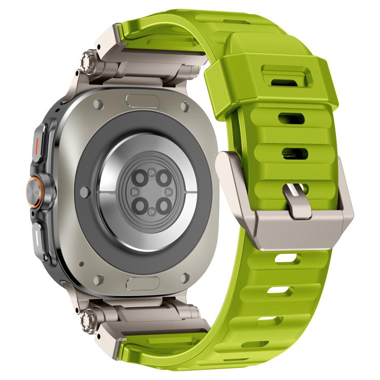 For Samsung Galaxy Watch Ultra 47mm / Ultra 2025 Explorer Metal Head Fluororubber Watch Band