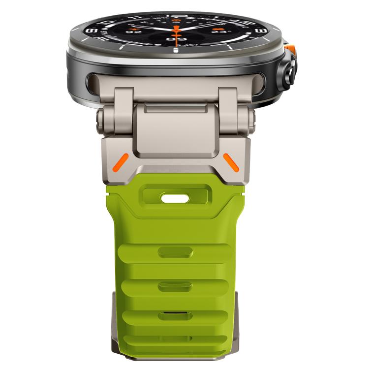 For Samsung Galaxy Watch Ultra 47mm / Ultra 2025 Explorer Metal Head Fluororubber Watch Band