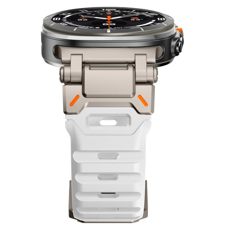 For Samsung Galaxy Watch Ultra 47mm / Ultra 2025 Explorer Metal Head Fluororubber Watch Band