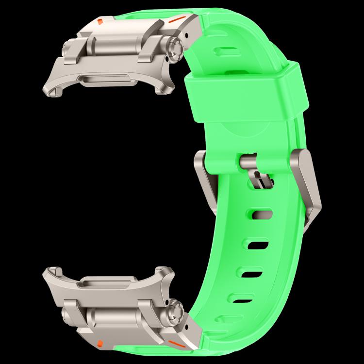 For Samsung Galaxy Watch Ultra 47mm / Ultra 2025 Explorer Metal Head Fluororubber Watch Band