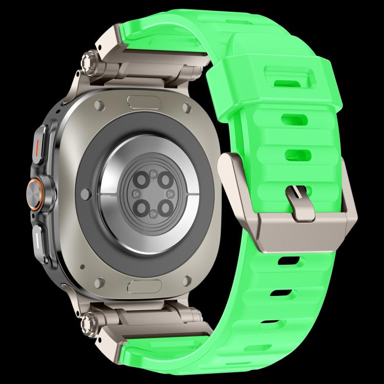 For Samsung Galaxy Watch Ultra 47mm / Ultra 2025 Explorer Metal Head Fluororubber Watch Band