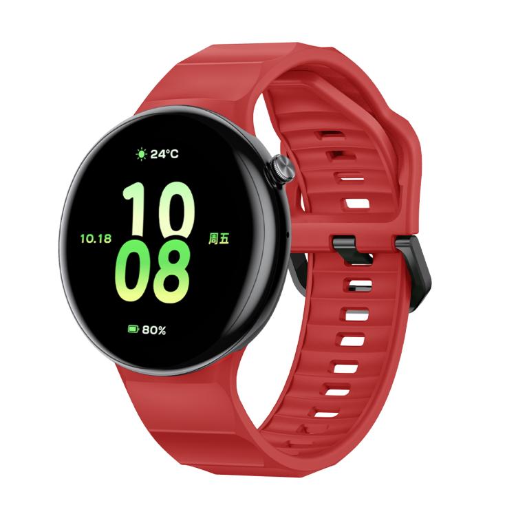 For Honor Watch Fit Black Buckle Single Color Silicone Watch Band