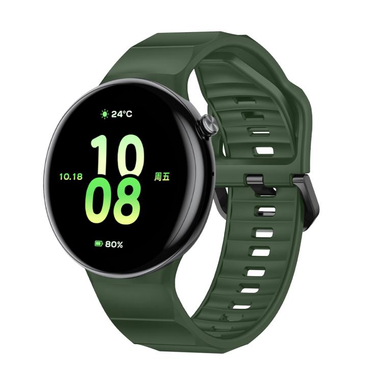 For Honor Watch Fit Black Buckle Single Color Silicone Watch Band