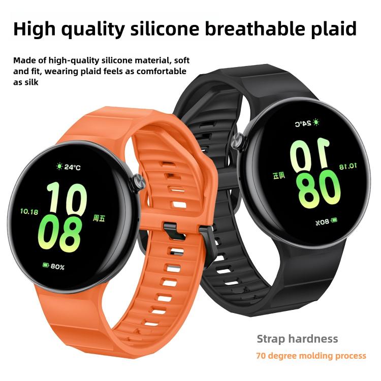 For Honor Watch Fit Black Buckle Single Color Silicone Watch Band