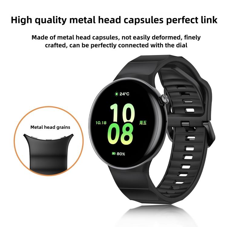 For Honor Watch Fit Black Buckle Single Color Silicone Watch Band