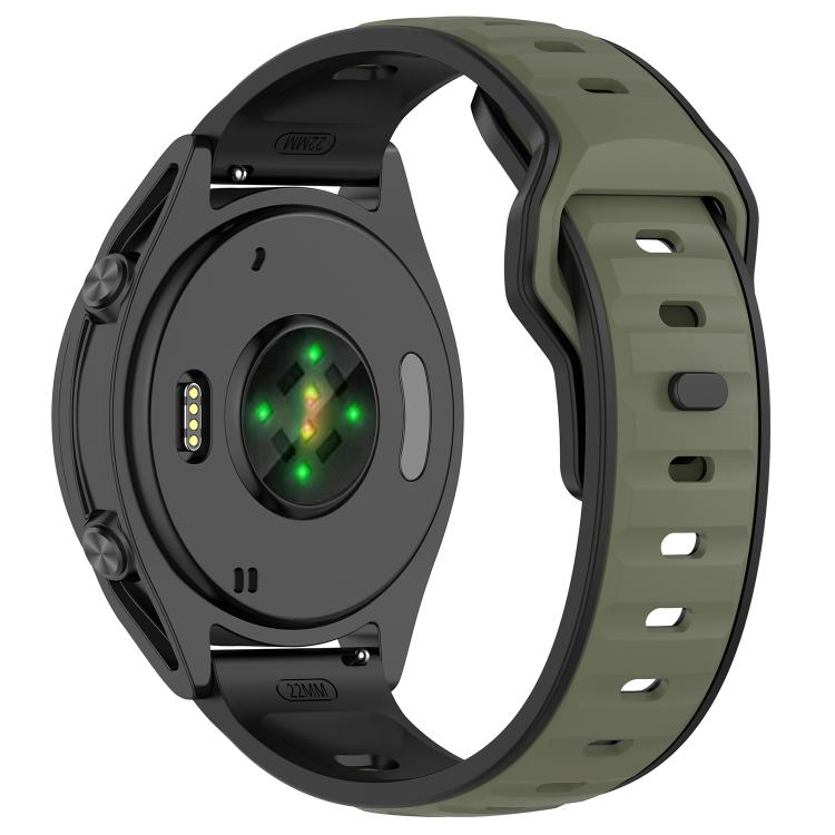 22mm Reverse Buckle Two Color Silicone Watch Band