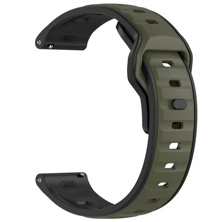 22mm Reverse Buckle Two Color Silicone Watch Band