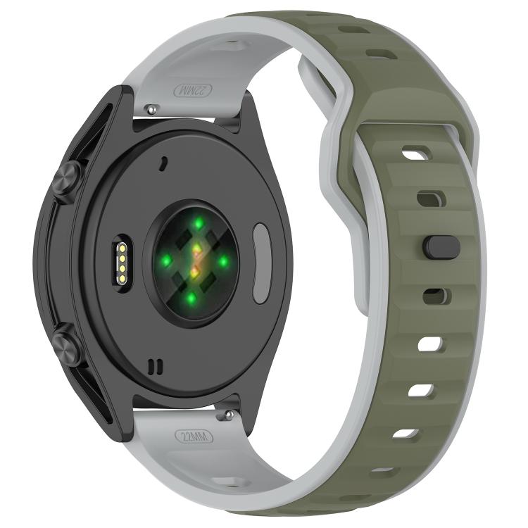 22mm Reverse Buckle Two Color Silicone Watch Band