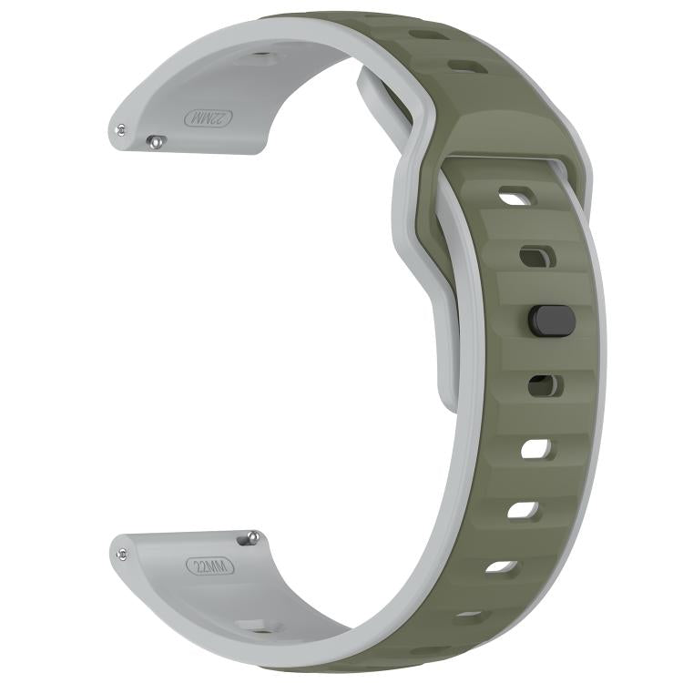 22mm Reverse Buckle Two Color Silicone Watch Band