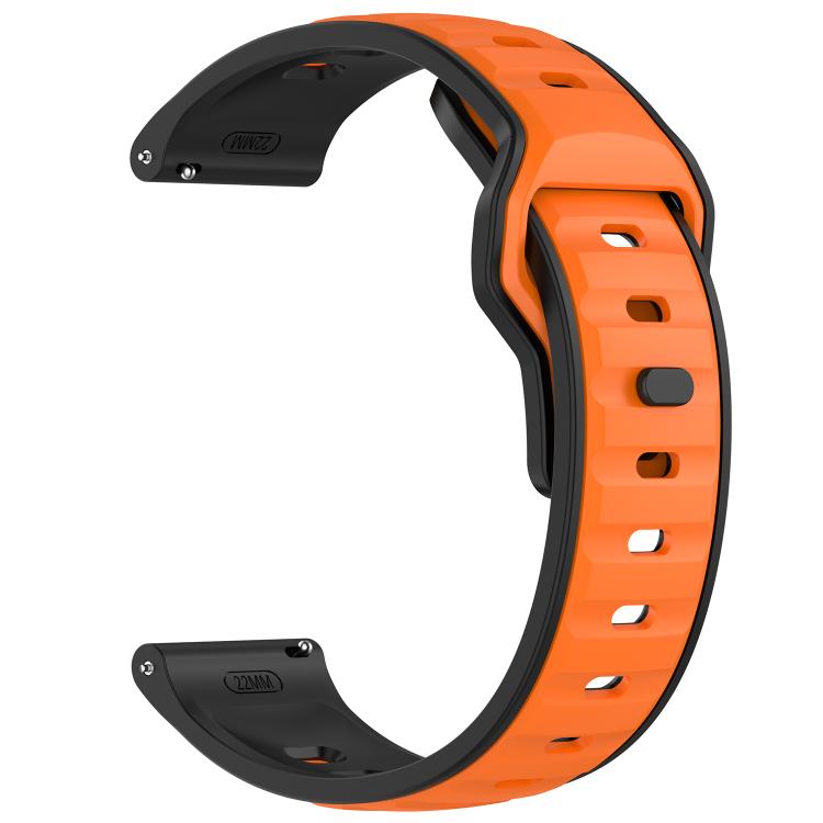 22mm Reverse Buckle Two Color Silicone Watch Band