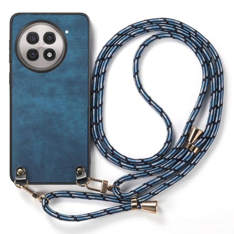 For OnePlus 13R 5G Vintage Leather PC Back Cover Phone Case with Crossbody Strap