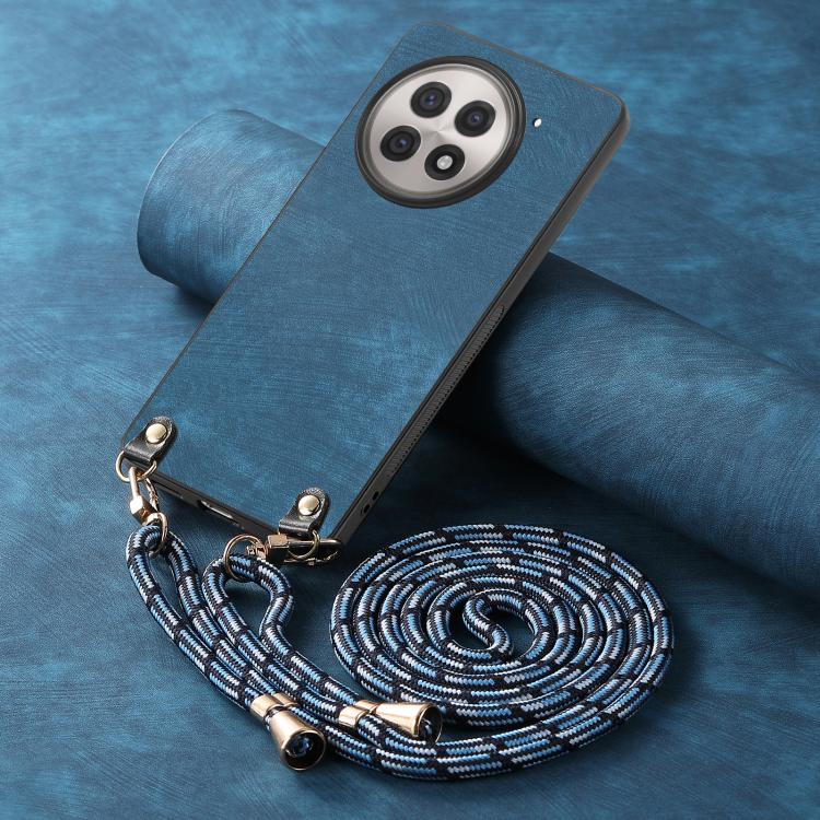For OnePlus 13R 5G Vintage Leather PC Back Cover Phone Case with Crossbody Strap