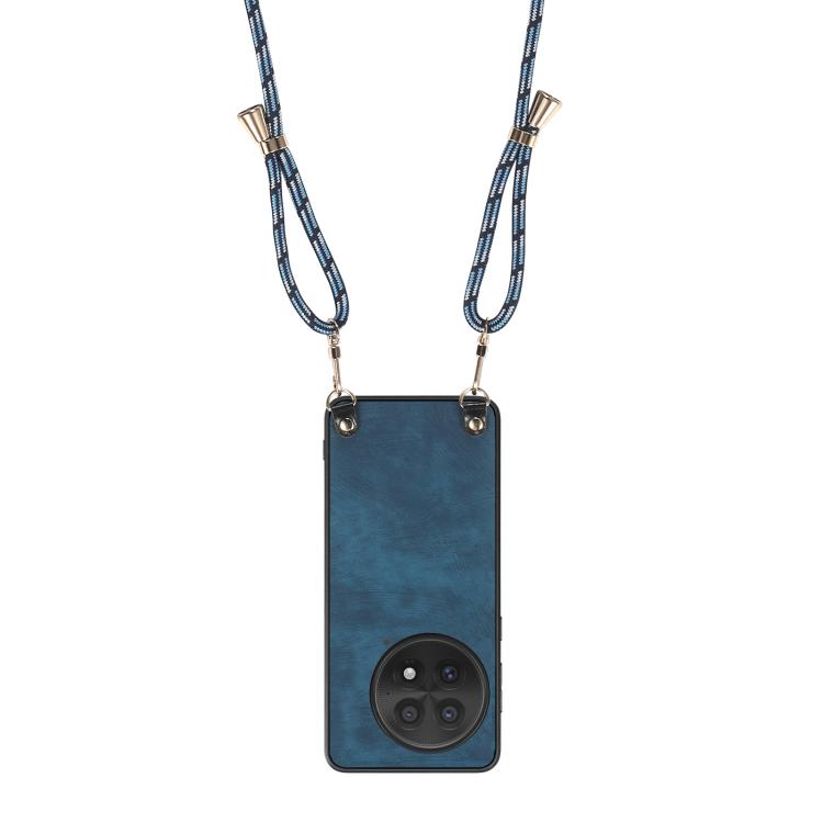 For OnePlus 13 Vintage Leather PC Back Cover Phone Case with Crossbody Strap