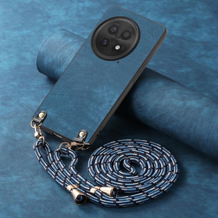 For OnePlus 13 Vintage Leather PC Back Cover Phone Case with Crossbody Strap