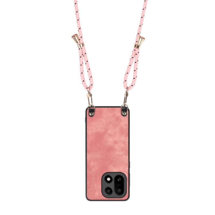 For OnePlus 15 Vintage Leather PC Back Cover Phone Case with Crossbody Strap