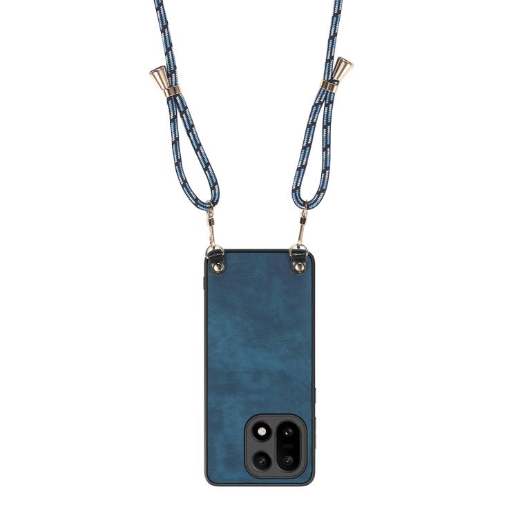 For OnePlus 15 Vintage Leather PC Back Cover Phone Case with Crossbody Strap
