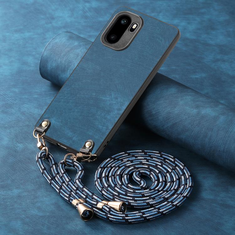 For OnePlus Ace 6 / 6T / 15R Vintage Leather PC Back Cover Phone Case with Crossbody Strap