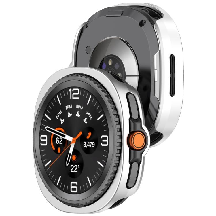 For Samsung Galaxy Watch8 Classic 46mm Half Coverage Hollow PC Watch Cover - Silver
