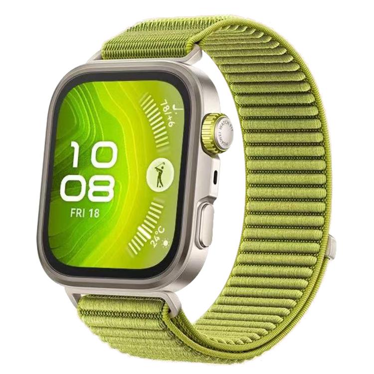 For Huawei Watch Fit 4 / Fit 4 Pro / Fit 3 Woven Nylon Hook And Loop Fastener Metal Interface Watch Band