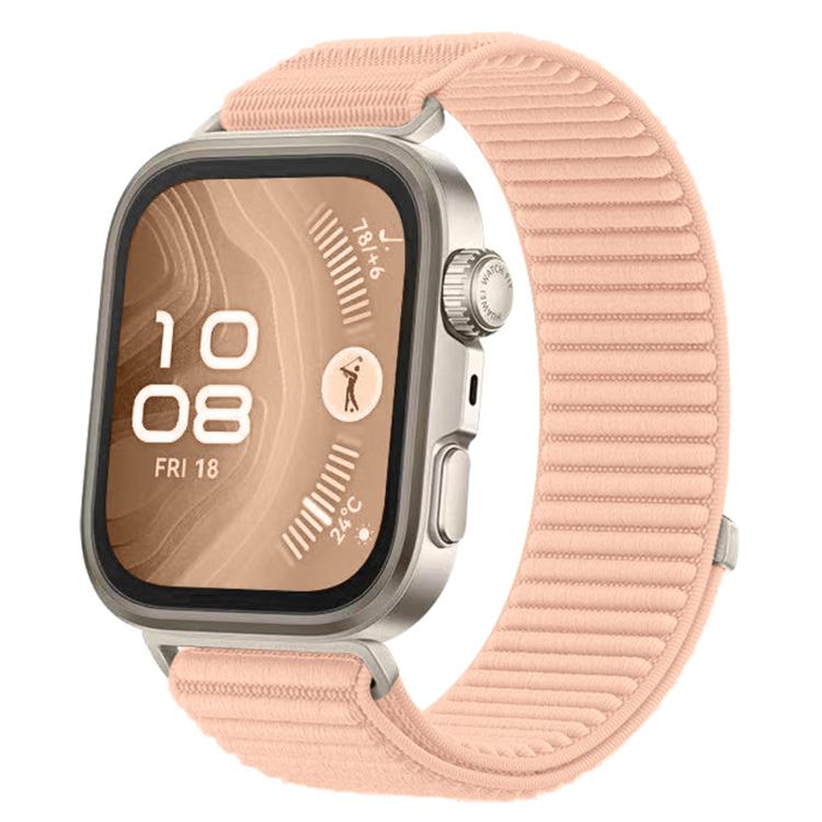 For Huawei Watch Fit 4 / Fit 4 Pro / Fit 3 Woven Nylon Hook And Loop Fastener Metal Interface Watch Band