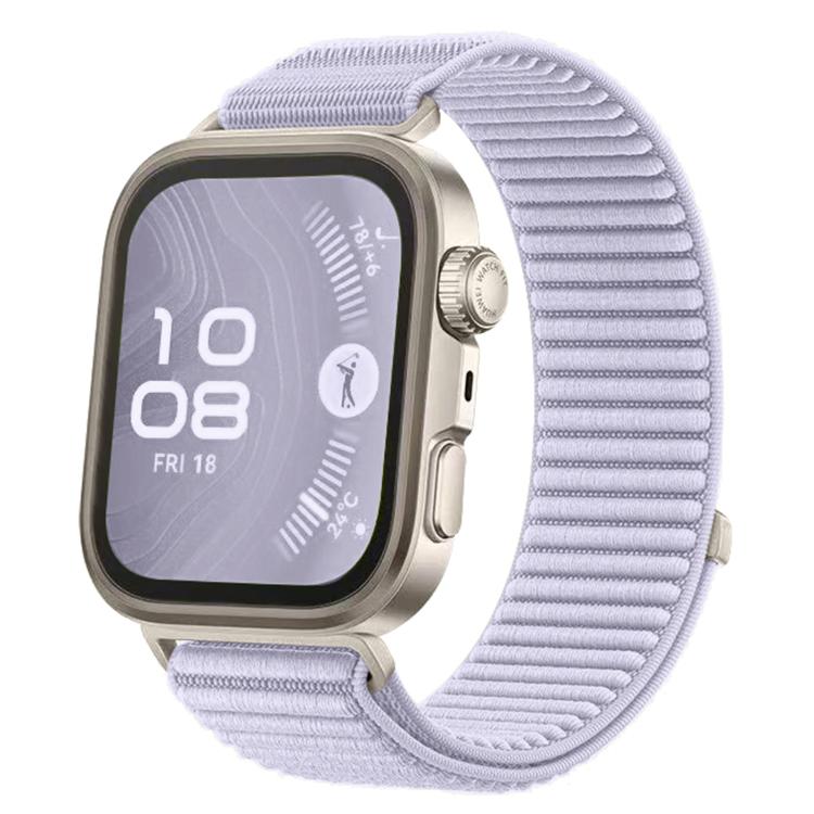 For Huawei Watch Fit 4 / Fit 4 Pro / Fit 3 Woven Nylon Hook And Loop Fastener Metal Interface Watch Band