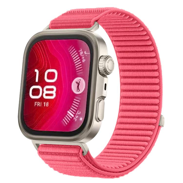 For Huawei Watch Fit 4 / Fit 4 Pro / Fit 3 Woven Nylon Hook And Loop Fastener Metal Interface Watch Band