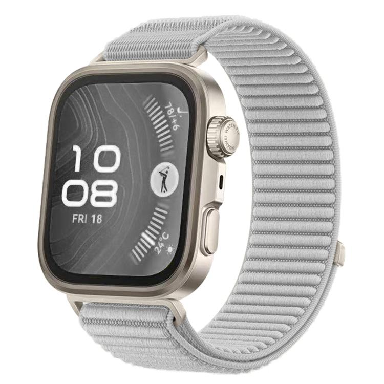 For Huawei Watch Fit 4 / Fit 4 Pro / Fit 3 Woven Nylon Hook And Loop Fastener Metal Interface Watch Band
