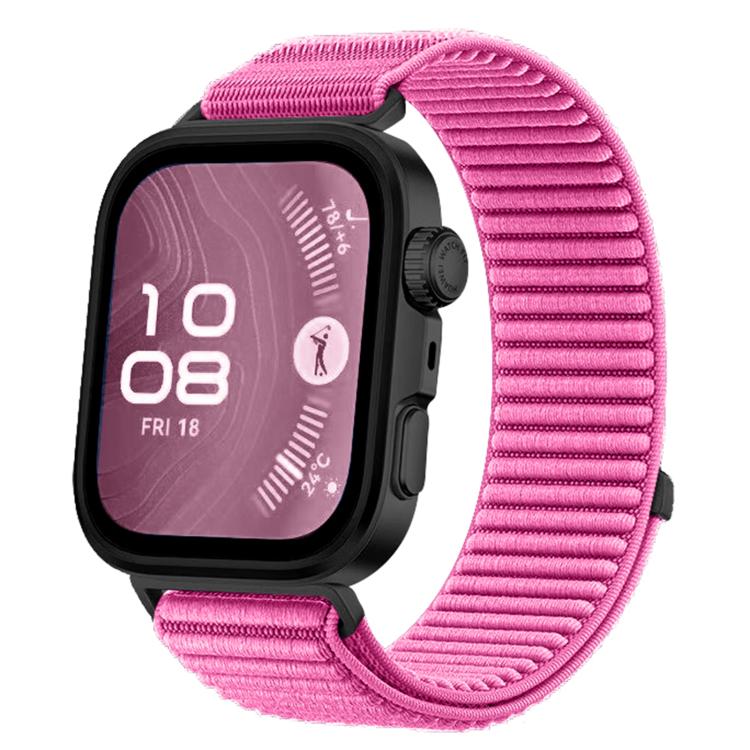For Huawei Watch Fit 4 / Fit 4 Pro / Fit 3 Woven Nylon Hook And Loop Fastener Metal Interface Watch Band