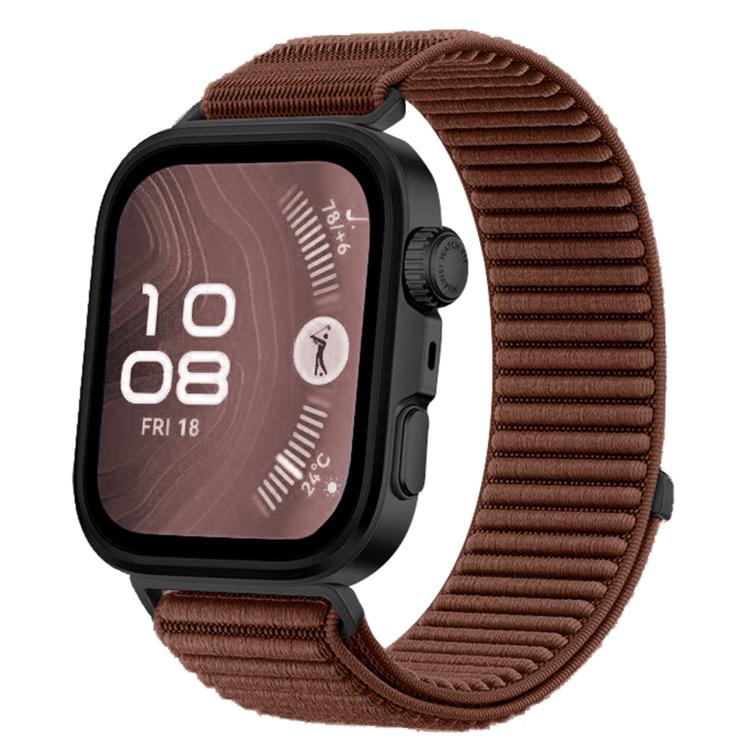 For Huawei Watch Fit 4 / Fit 4 Pro / Fit 3 Woven Nylon Hook And Loop Fastener Metal Interface Watch Band