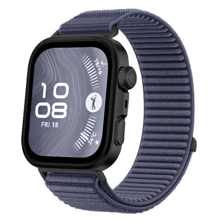 For Huawei Watch Fit 4 / Fit 4 Pro / Fit 3 Woven Nylon Hook And Loop Fastener Metal Interface Watch Band