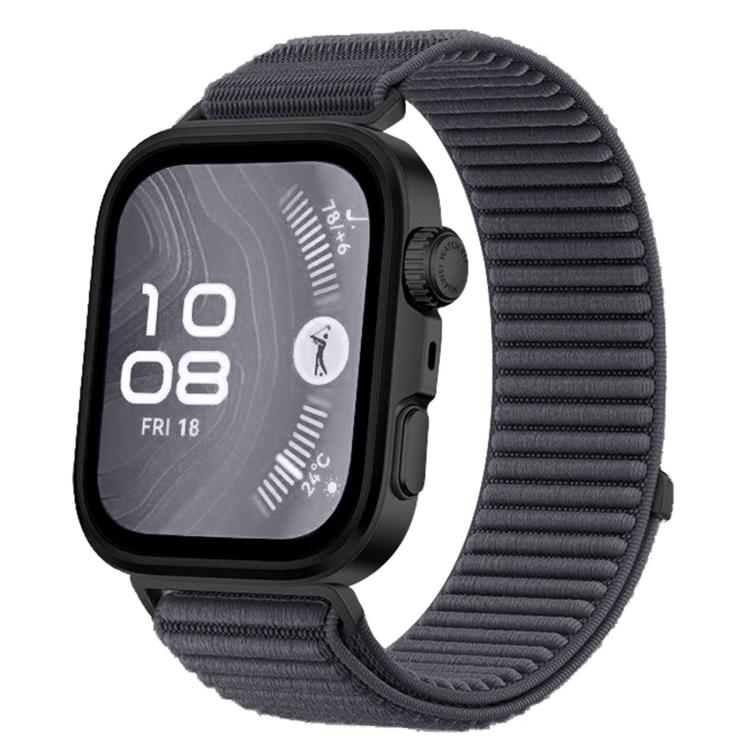 For Huawei Watch Fit 4 / Fit 4 Pro / Fit 3 Woven Nylon Hook And Loop Fastener Metal Interface Watch Band