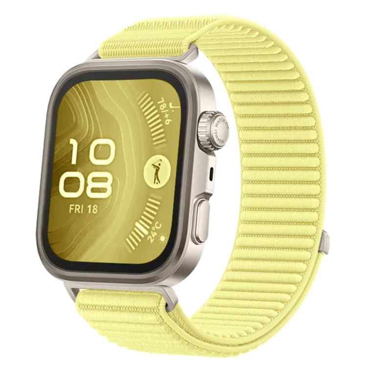 For Huawei Watch Fit 4 / Fit 4 Pro / Fit 3 Woven Nylon Hook And Loop Fastener Metal Interface Watch Band
