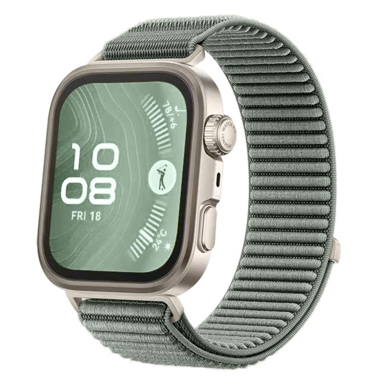 For Huawei Watch Fit 4 / Fit 4 Pro / Fit 3 Woven Nylon Hook And Loop Fastener Metal Interface Watch Band