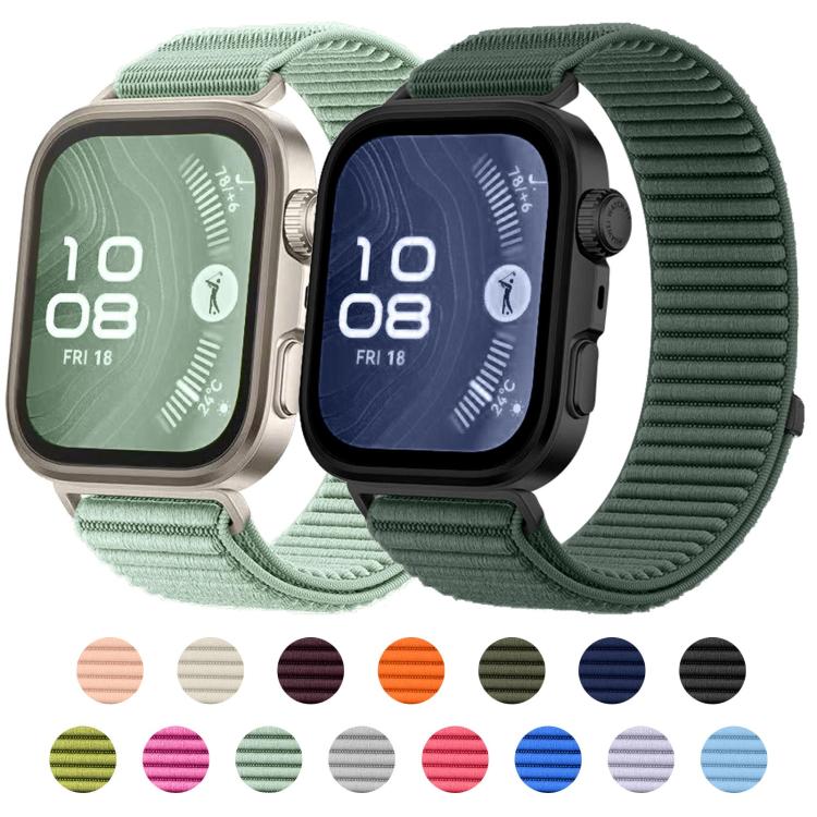 For Huawei Watch Fit 4 / Fit 4 Pro / Fit 3 Woven Nylon Hook And Loop Fastener Metal Interface Watch Band