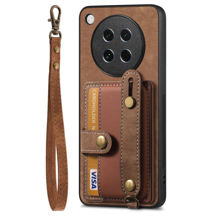 For OPPO Find X8s Retro Cross Wristband Wallet Leather Back Phone Case