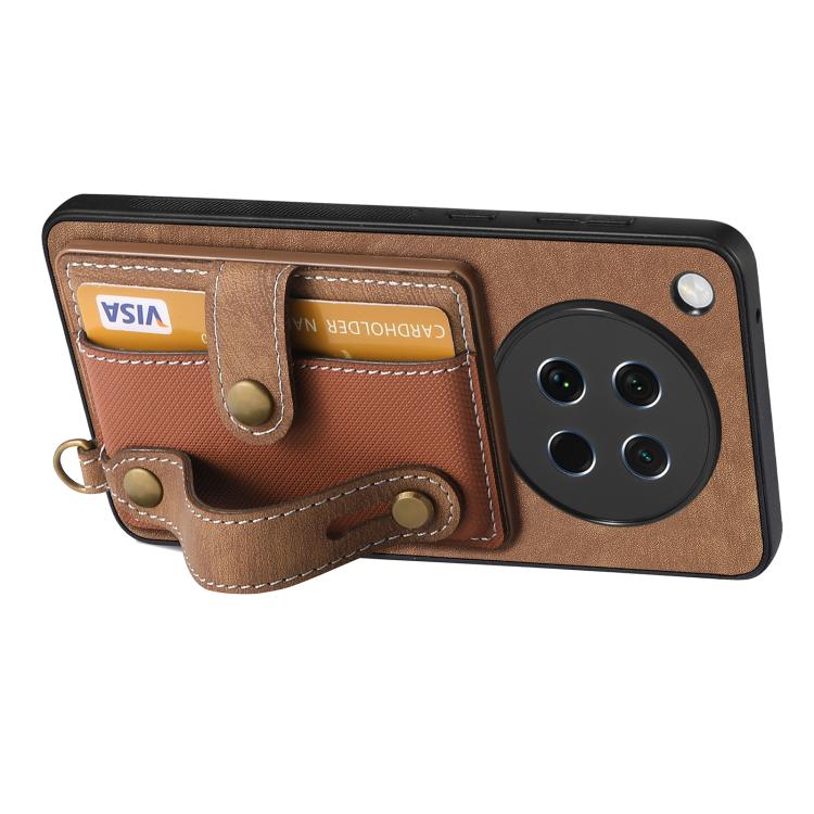 For OPPO Find X8s Retro Cross Wristband Wallet Leather Back Phone Case