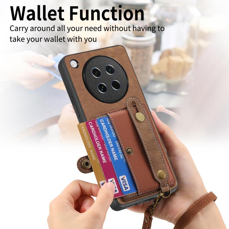 For OPPO Find X8s Retro Cross Wristband Wallet Leather Back Phone Case