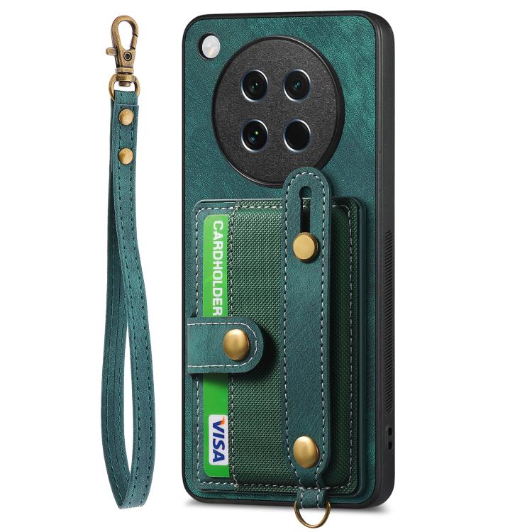 For OPPO Find X8s Retro Cross Wristband Wallet Leather Back Phone Case