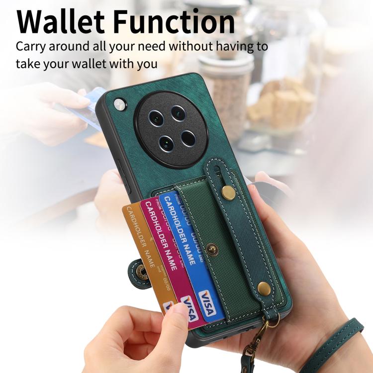 For OPPO Find X8s Retro Cross Wristband Wallet Leather Back Phone Case