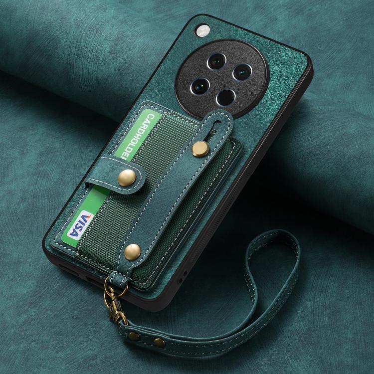 For OPPO Find X8s Retro Cross Wristband Wallet Leather Back Phone Case
